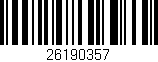 Código de barras (EAN, GTIN, SKU, ISBN): '26190357'