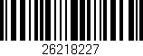 Código de barras (EAN, GTIN, SKU, ISBN): '26218227'