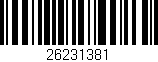 Código de barras (EAN, GTIN, SKU, ISBN): '26231381'
