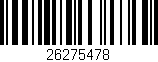 Código de barras (EAN, GTIN, SKU, ISBN): '26275478'