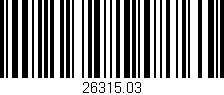 Código de barras (EAN, GTIN, SKU, ISBN): '26315.03'