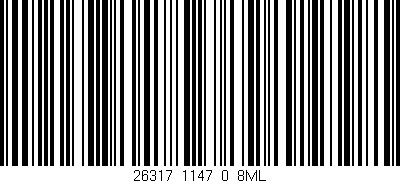 Código de barras (EAN, GTIN, SKU, ISBN): '26317_1147_0_8ML'