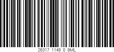Código de barras (EAN, GTIN, SKU, ISBN): '26317_1148_0_8ML'