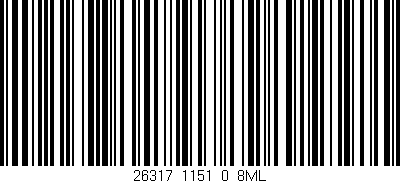 Código de barras (EAN, GTIN, SKU, ISBN): '26317_1151_0_8ML'
