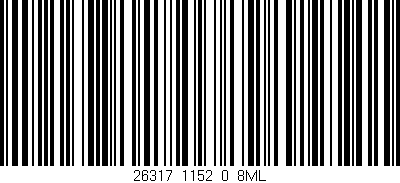 Código de barras (EAN, GTIN, SKU, ISBN): '26317_1152_0_8ML'