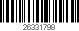 Código de barras (EAN, GTIN, SKU, ISBN): '26331798'