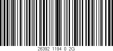 Código de barras (EAN, GTIN, SKU, ISBN): '26392_1194_0_2G'