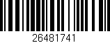 Código de barras (EAN, GTIN, SKU, ISBN): '26481741'