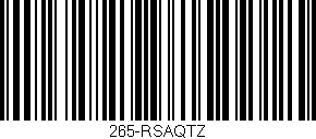 Código de barras (EAN, GTIN, SKU, ISBN): '265-RSAQTZ'