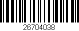 Código de barras (EAN, GTIN, SKU, ISBN): '26704038'