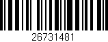 Código de barras (EAN, GTIN, SKU, ISBN): '26731481'