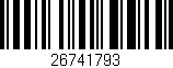 Código de barras (EAN, GTIN, SKU, ISBN): '26741793'