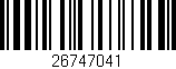 Código de barras (EAN, GTIN, SKU, ISBN): '26747041'