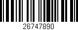 Código de barras (EAN, GTIN, SKU, ISBN): '26747890'