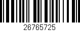 Código de barras (EAN, GTIN, SKU, ISBN): '26765725'