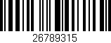 Código de barras (EAN, GTIN, SKU, ISBN): '26789315'