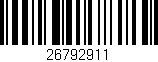 Código de barras (EAN, GTIN, SKU, ISBN): '26792911'
