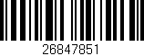 Código de barras (EAN, GTIN, SKU, ISBN): '26847851'
