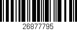 Código de barras (EAN, GTIN, SKU, ISBN): '26877795'