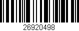 Código de barras (EAN, GTIN, SKU, ISBN): '26920498'