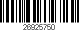 Código de barras (EAN, GTIN, SKU, ISBN): '26925750'