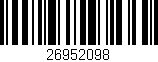 Código de barras (EAN, GTIN, SKU, ISBN): '26952098'
