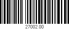 Código de barras (EAN, GTIN, SKU, ISBN): '27002.00'