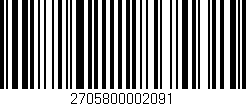Código de barras (EAN, GTIN, SKU, ISBN): '2705800002091'