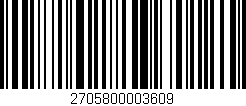 Código de barras (EAN, GTIN, SKU, ISBN): '2705800003609'