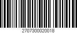 Código de barras (EAN, GTIN, SKU, ISBN): '2707300020018'