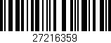 Código de barras (EAN, GTIN, SKU, ISBN): '27216359'