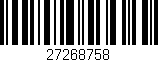 Código de barras (EAN, GTIN, SKU, ISBN): '27268758'