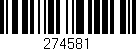 Código de barras (EAN, GTIN, SKU, ISBN): '274581'