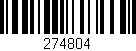 Código de barras (EAN, GTIN, SKU, ISBN): '274804'