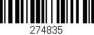 Código de barras (EAN, GTIN, SKU, ISBN): '274835'