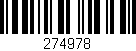 Código de barras (EAN, GTIN, SKU, ISBN): '274978'