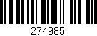 Código de barras (EAN, GTIN, SKU, ISBN): '274985'