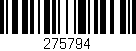 Código de barras (EAN, GTIN, SKU, ISBN): '275794'