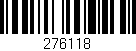 Código de barras (EAN, GTIN, SKU, ISBN): '276118'