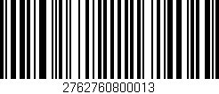 Código de barras (EAN, GTIN, SKU, ISBN): '2762760800013'