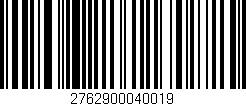 Código de barras (EAN, GTIN, SKU, ISBN): '2762900040019'