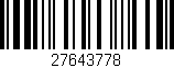 Código de barras (EAN, GTIN, SKU, ISBN): '27643778'