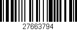 Código de barras (EAN, GTIN, SKU, ISBN): '27663794'