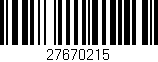 Código de barras (EAN, GTIN, SKU, ISBN): '27670215'