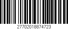 Código de barras (EAN, GTIN, SKU, ISBN): '27702018874723'