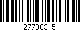 Código de barras (EAN, GTIN, SKU, ISBN): '27738315'