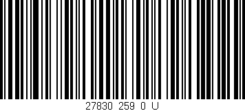 Código de barras (EAN, GTIN, SKU, ISBN): '27830_259_0_U'