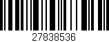 Código de barras (EAN, GTIN, SKU, ISBN): '27838536'