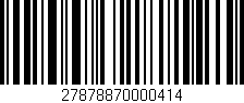 Código de barras (EAN, GTIN, SKU, ISBN): '27878870000414'