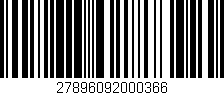 Código de barras (EAN, GTIN, SKU, ISBN): '27896092000366'